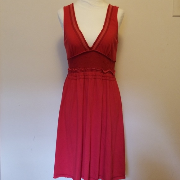 Free People Dresses & Skirts - Red Free People Knit Dress with Eyelet Detail